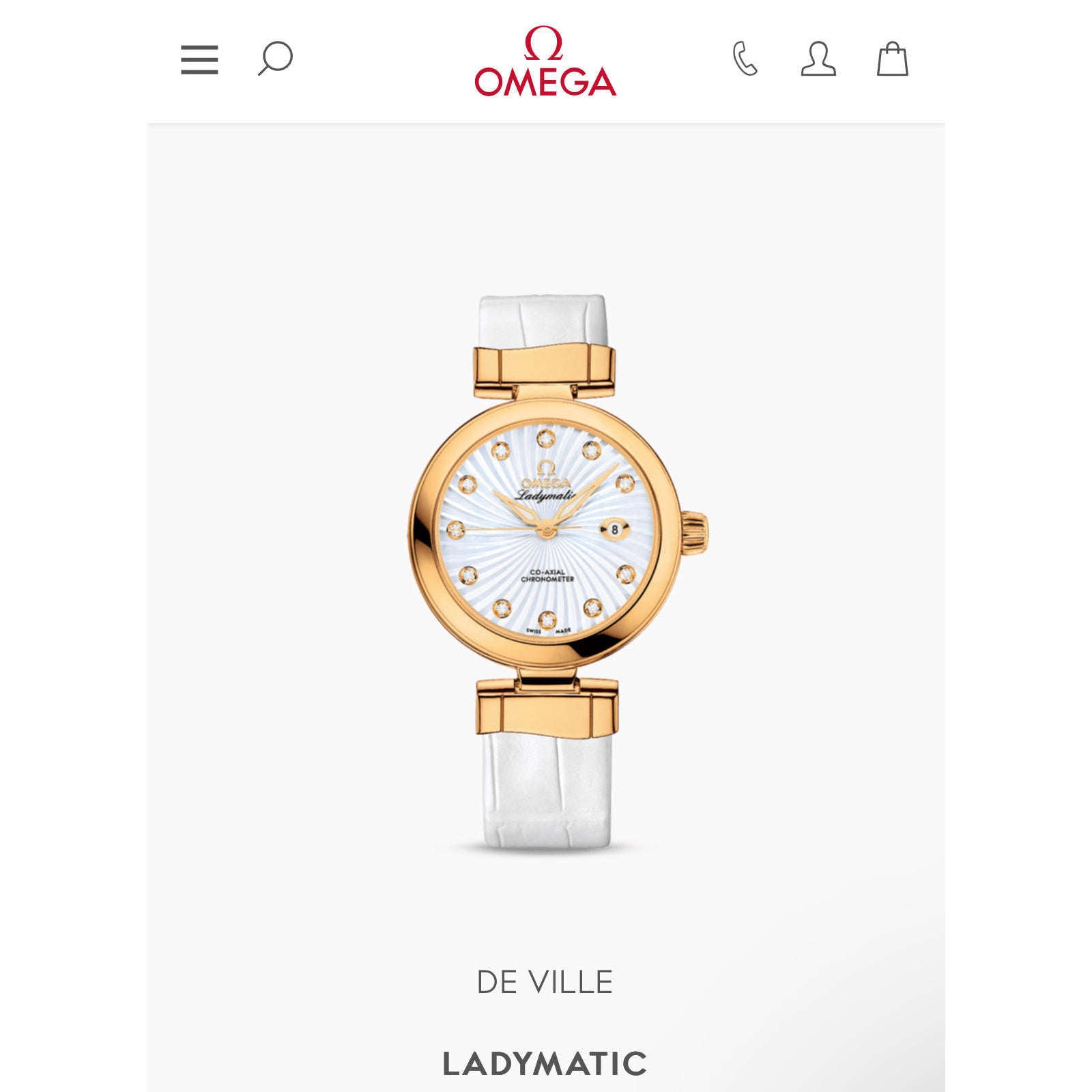 ROOK JAPAN:OMEGA De Ville Ladymatic 34 MM Diamond Women Watch 425.63.34.20.55.002,Luxury Watch,Omega