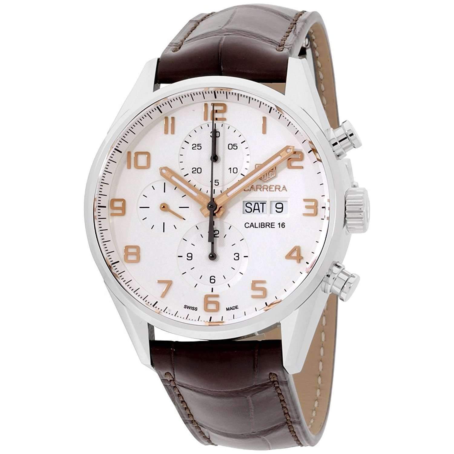 ROOK JAPAN:TAG HEUER CARRERA AUTOMATIC WHITE DIAL BROWN MEN WATCH CV2A1AC.FC6380,Luxury Watch,Tag Heuer Carrera