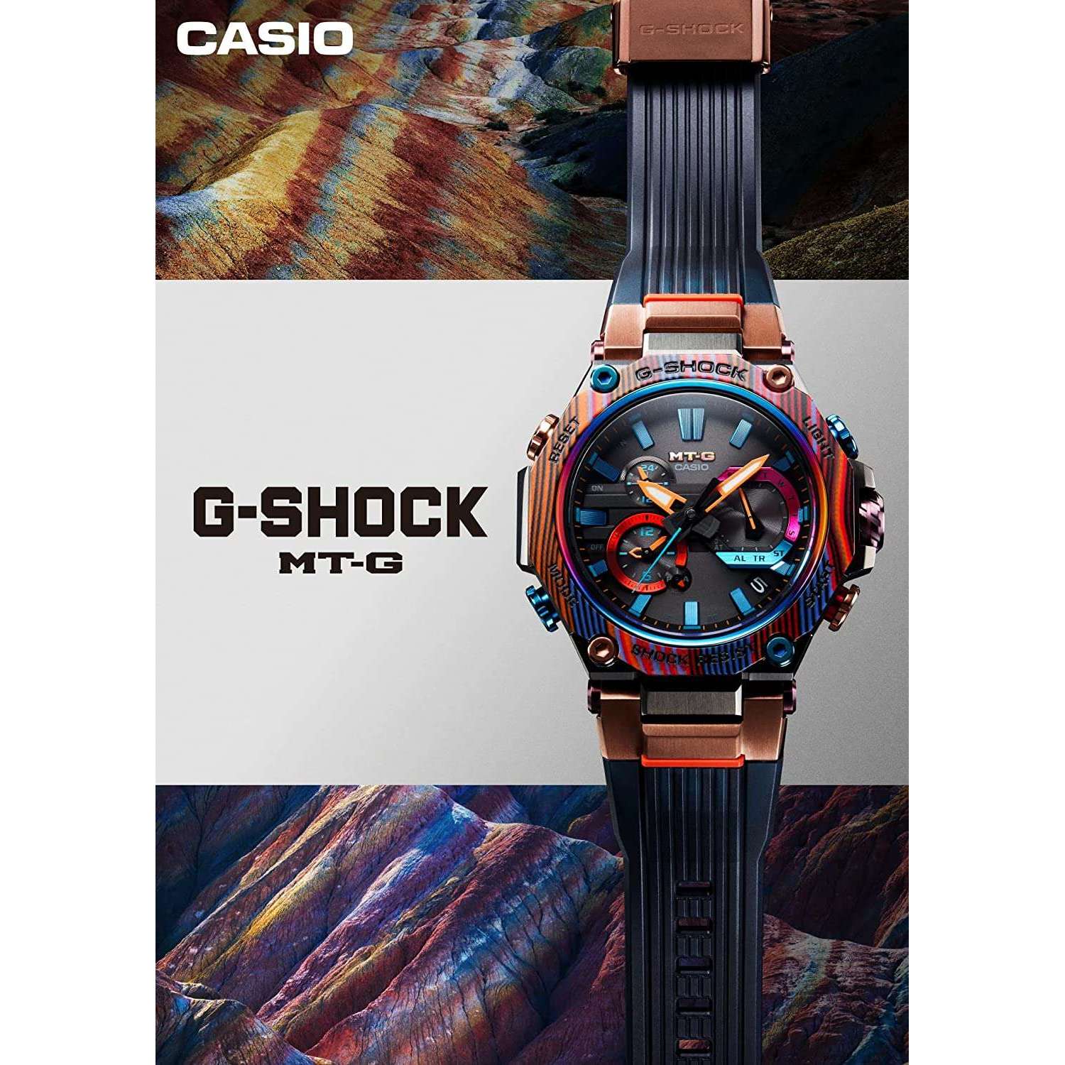 ROOK JAPAN:CASIO G SHOCK MARBLE MT-G MULTI-COLOR CARBON MEN WATCH (LIMTED MODEL) MTG-B2000XMG-1AJR,JDM Watch,Casio G-Shock