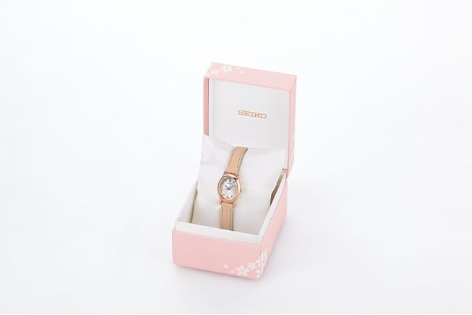 SEIKO SELECTION 2025 SAKURA BLOOMING LIMITED EDITION BEIGE LEATHER WOMEN WATCH SWFA208