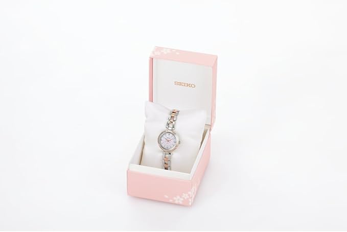 SEIKO SELECTION 2025 SAKURA BLOOMING LIMITED EDITION SILVER & PINK GOLD WOMEN WATCH SWFH142