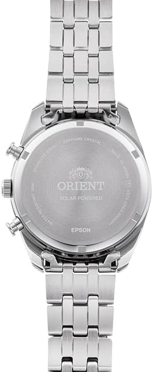 ORIENT CONTEMPORARY SOLAR CHRONOGRAPH SILVER & SKY BLUE MEN WATCH RN-TX0304L
