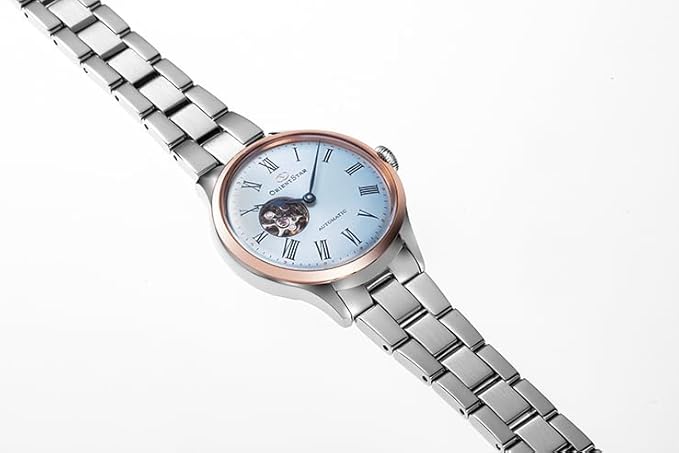 ORIENT STAR CLASSIC SEMI-SKELETON SILVER & SKY BLUE WOMEN WATCH (LIMITED 180) RK-ND0020L