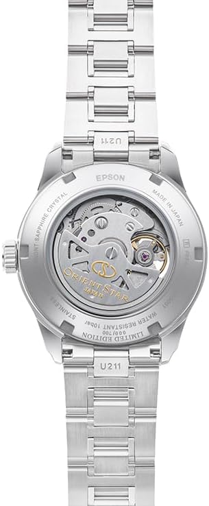 ORIENT STAR SEMI-SKELETON OPEN HEART SILVER & SKY BLUE MEN WATCH (LIMITED 300) RK-AT0019L