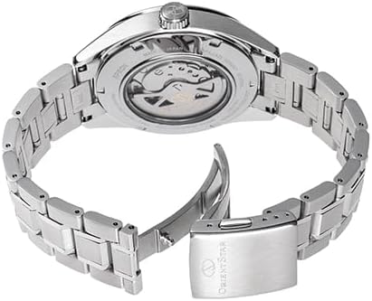 ORIENT STAR MODERN SKELETON OPEN HEART SILVER & SKY BLUE MEN WATCH (LIMITED 350) RK-AV0127L