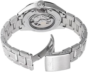 ORIENT STAR MODERN SKELETON OPEN HEART SILVER & SKY BLUE MEN WATCH (LIMITED 350) RK-AV0127L
