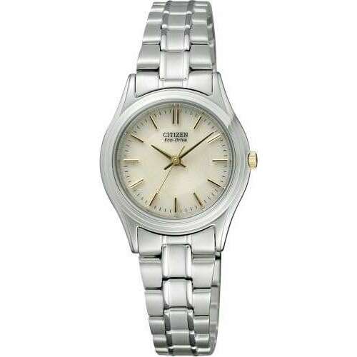 ROOK JAPAN:CITIZEN COLLECTION ECO-DRIVE SOLAR ANALOG SILVER STRAP GOLD DIAL LADIES WATCH FRB36-2452,JDM Watch,Citizen Collection