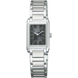 ROOK JAPAN:CITIZEN COLLECTION ECO-DRIVE SOLAR SILVER STRAP BLACK DIAL LADIES WATCH FRA36-2431,JDM Watch,Citizen Collection