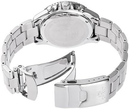 ORIENT MAKO SOLAR CHRONOGRAPH SILVER & RED MEN WATCH RN-TX0207R