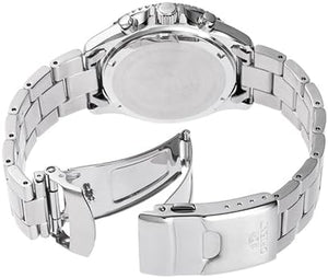 ORIENT MAKO SOLAR CHRONOGRAPH SILVER & RED MEN WATCH RN-TX0207R