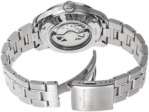 ORIENT STAR SEMI-SKELETON OPEN HEART SILVER & SKY BLUE MEN WATCH (LIMITED 300) RK-AT0019L