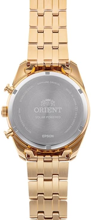 ORIENT CONTEMPORARY SOLAR CHRONOGRAPH CHAMPAGNE GOLD MEN WATCH RN-TX0301G