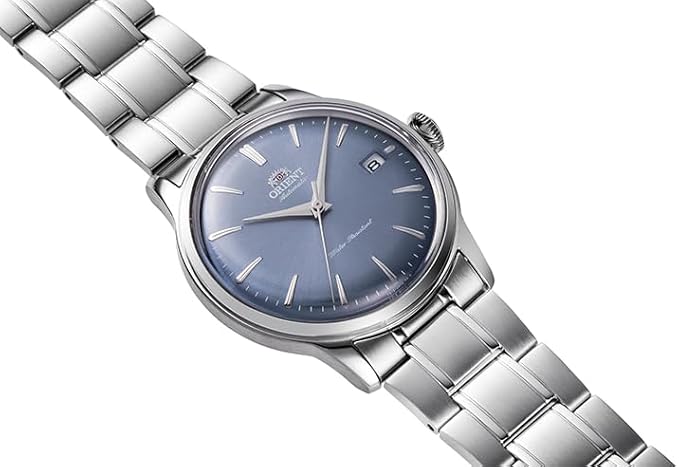 ORIENT BAMBINO AUTOMATIC SILVER & LIGHT BLUE MEN WATCH RN-AC0M10L
