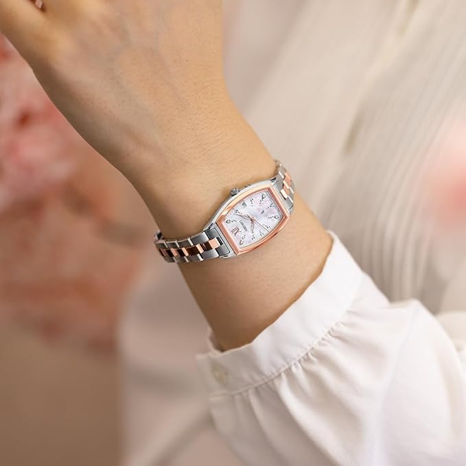 SEIKO LUKIA 2025 SAKURA BLOOMING LIMITED EDITION SILVER & PINK GOLD WOMEN WATCH SSQW088