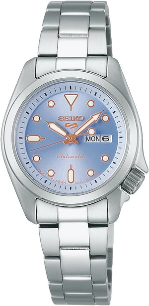 SEIKO 5 SPORTS SKX AUTOMATIC SILVER & LIGHT BLUE WOMEN WATCH SRRA001