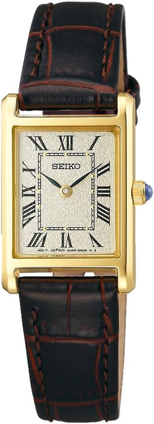 SEIKO SELECTION NANO UNIVERSE COLLABORATION VINTAGE GOLD & BROWN WOMEN WATCH SSEH002
