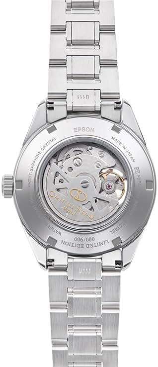 ORIENT STAR MODERN SKELETON OPEN HEART SILVER & SKY BLUE MEN WATCH (LIMITED 350) RK-AV0127L