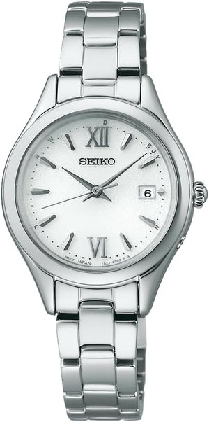 SEIKO SELECTION S SERIES SOLAR RADIO WAVE ROUND FACE SILVER WOMEN WATCH SWFH131
