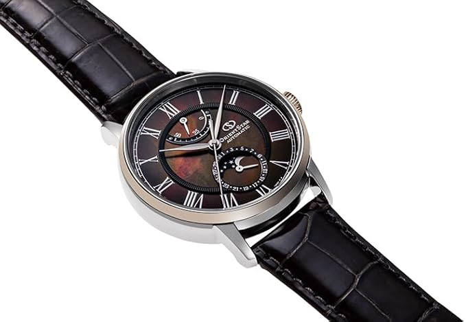 ORIENT STAR MOON PHASE M45 F7 AUTOMATIC MECHANICAL BROWN MEN WATCH (LIMITED 350) RK-AY0120A