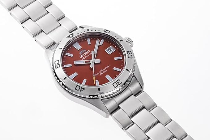 ORIENT MAKO 40 AUTOMATIC DIVER SILVER & RED MEN WATCH RN-AC0Q09R