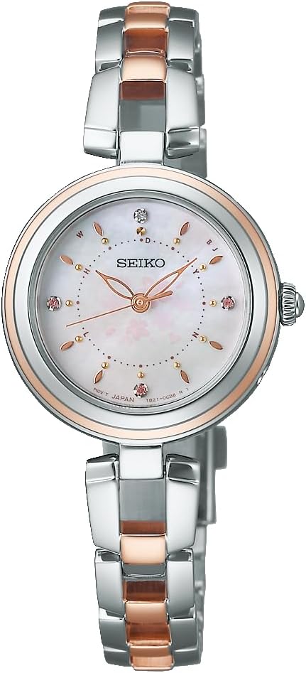 SEIKO SELECTION 2025 SAKURA BLOOMING LIMITED EDITION SILVER & PINK GOLD WOMEN WATCH SWFH142