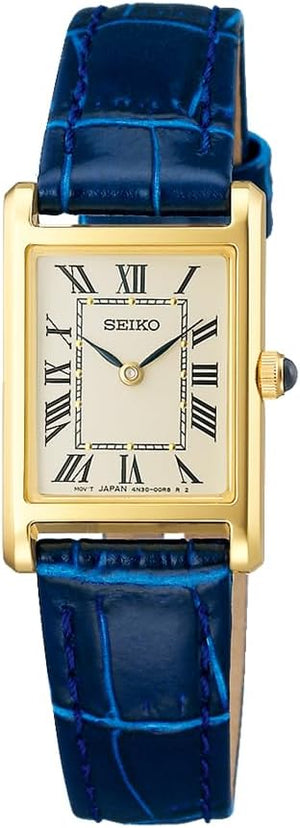 SEIKO SELECTION NANO UNIVERSE COLLABORATION VINTAGE GOLD & NAVY WOMEN WATCH SSEH004