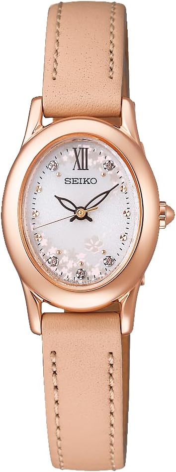 SEIKO SELECTION 2025 SAKURA BLOOMING LIMITED EDITION BEIGE LEATHER WOMEN WATCH SWFA208