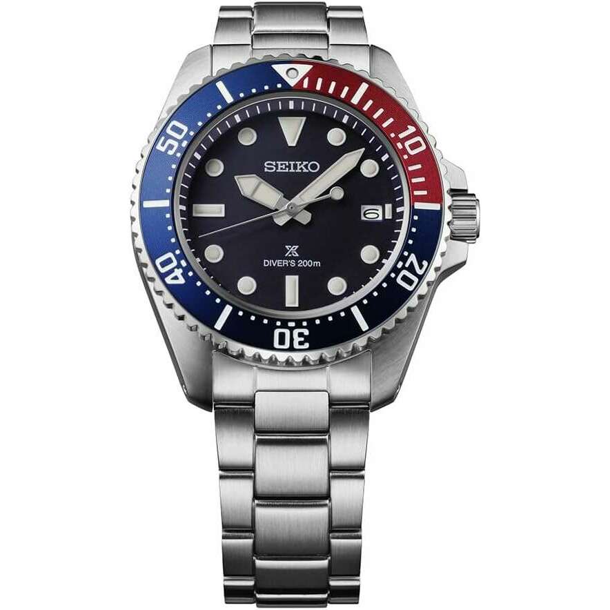 ROOK JAPAN:SEIKO PROSPEX DIVER SCUBA PADI SOLAR MEN WATCH SILVER STRAP PEPSI COLORS SBDJ061,JDM Watch,Seiko Prospex