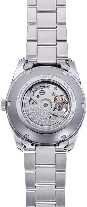 ORIENT CONTEMPORARY SEMI-SKELETON AUTOMATIC OPEN HEART LIGHT BLUE MEN WATCH RN-AR0009L