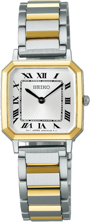 SEIKO SELECTION NANO UNIVERSE COLLAB MODEL SILVER & YELLOW GOLD WOMEN WATCH SSEH016