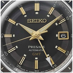 SEIKO PRESAGE STYLE 60'S SERIES GMT MODEL BROWN LEATHER MEN WATCH SSK013JC