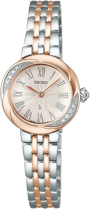 SEIKO LUKIA GROW LAB-GROWN DIAMONDS SILVER & PINK GOLD WOMEN WATCH SSWA002