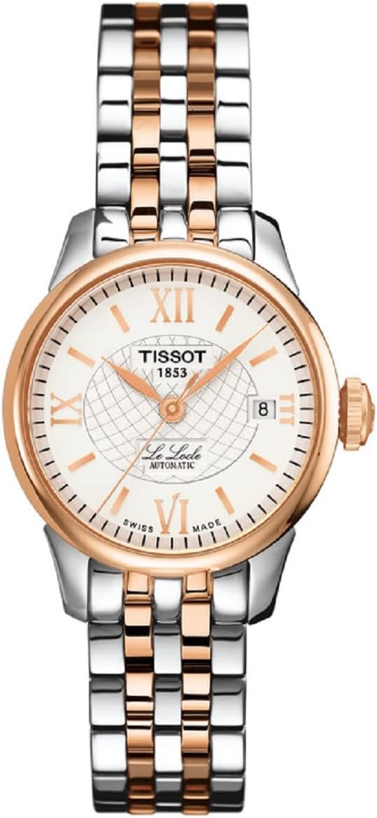 TISSOT LE LOCLE AUTOMATIC SILVER & ROSE-GOLD PVD 25 MM WOMEN WATCH T41.2.183.33