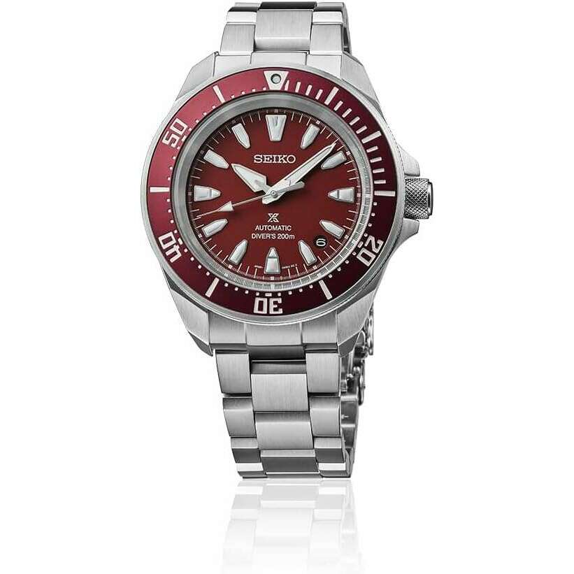 ROOK JAPAN:SEIKO PROSPEX SAMURAI DIVER SCUBA AUTOMATIC SILVER & RED MEN WATCH SBDY129,JDM Watch,Seiko Prospex