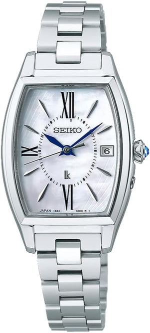 SEIKO LUKIA GROW SOLAR RADIO WAVE SILVER & WHITE WOMEN WATCH SSQW071