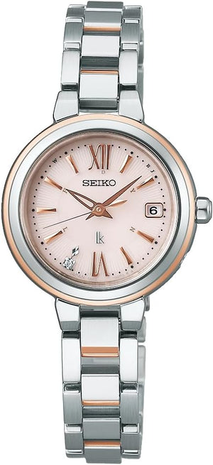 SEIKO LUKIA ESSENTIAL COLLECTION SMALL MODEL SILVER & PINK GOLD WOMEN WATCH SSVW234