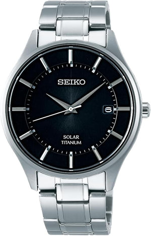 SEIKO SELECTION SOLAR SILVER & BLACK MEN WATCH SBPX103