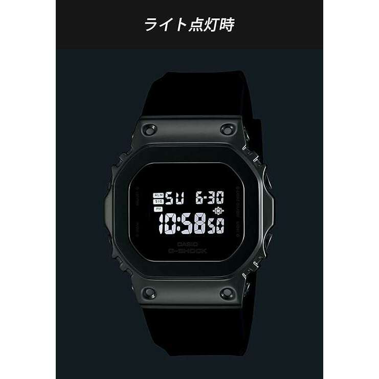 ROOK JAPAN:CASIO G-SHOCK MID-SIZE MODEL METAL COVERED DIGITAL BLACK & SILVER LADIES WATCH GM-S5600U-1JF,JDM Watch,Casio G-Shock