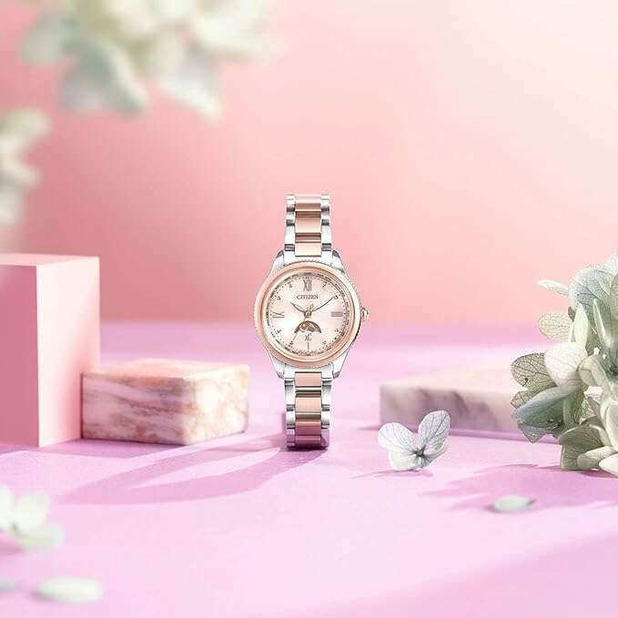 ROOK JAPAN:CITIZEN XC DAICHI COLLECTION TITANIA HAPPY FLIGHT ECO-DRIVE SAKURA & SILVER  LADIES WATCH EE1005-54W,JDM Watch,Citizen xC
