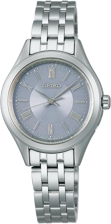 SEIKO SELECTION S SERIES SOLAR RADIO WAVE SILVER & BLUE GREY WOMEN WATCH SSDY049