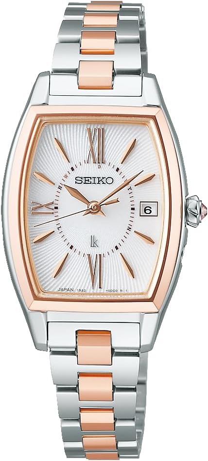 SEIKO LUKIA GROW SOLAR RADIO WAVE SILVER & PINK GOLD WOMEN WATCH SSVW230