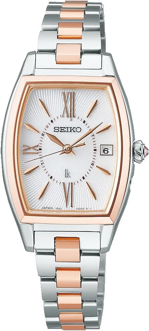 SEIKO LUKIA GROW SOLAR RADIO WAVE SILVER & PINK GOLD WOMEN WATCH SSVW230