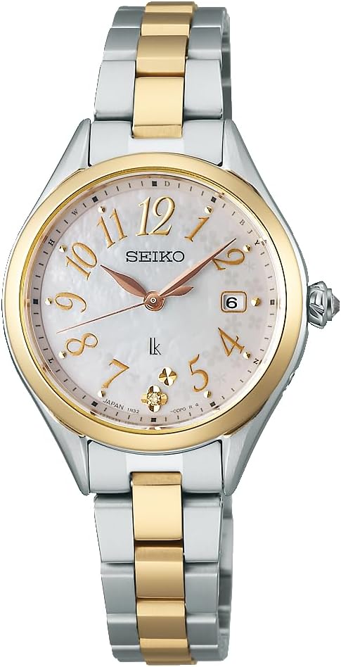 SEIKO LUKIA GROW SOLAR RADIO 2025 SS MAIN SERIES SILVER & GOLD WOMEN WATCH SSQW092