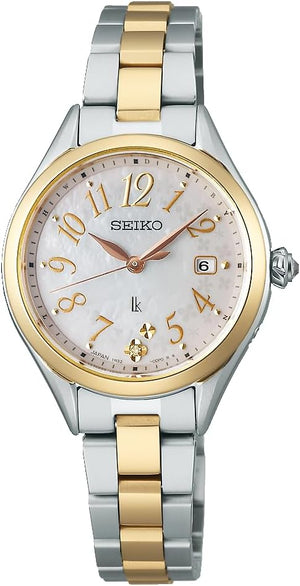 SEIKO LUKIA GROW SOLAR RADIO 2025 SS MAIN SERIES SILVER & GOLD WOMEN WATCH SSQW092