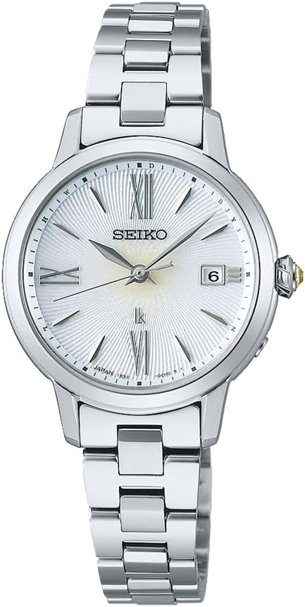 SEIKO LUKIA GROW SOLAR RADIO WAVE SILVER & WHITE WOMEN WATCH SSVW205