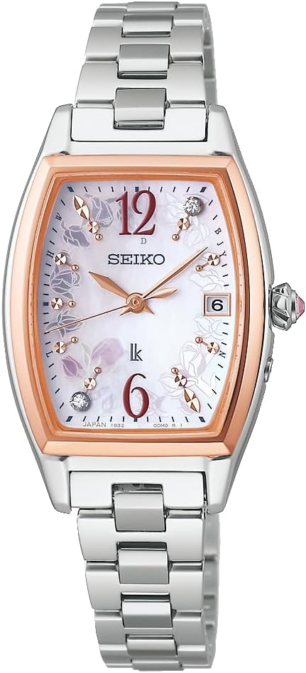 SEIKO LUKIA GROW FEILER COLLABORATION SILVER & PINK GOLD WOMEN WATCH SSQW090