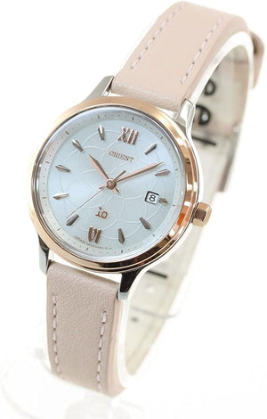 ORIENT IO NATURAL & PLAIN SOLAR BEIGE LEATHER STRAP WOMEN WATCH RN-WG0416S