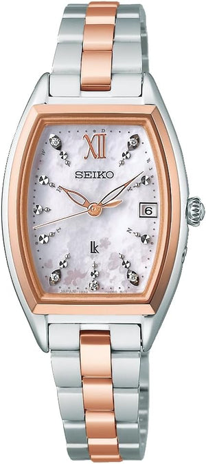 SEIKO LUKIA 2025 SAKURA BLOOMING LIMITED EDITION SILVER & PINK GOLD WOMEN WATCH SSQW088