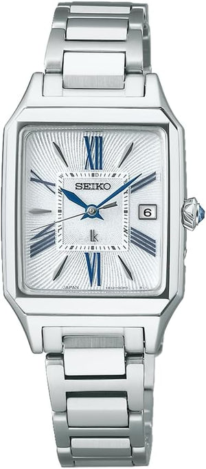 SEIKO LUKIA GROW SOLAR RADIO WAVE SQUARE DESIGN SILVER WOMEN WATCH SSVW209