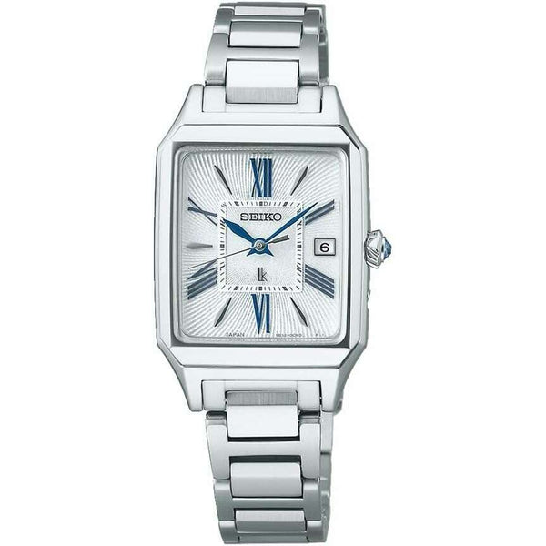 SEIKO LUKIA GROW SOLAR RADIO WAVE SQUARE DESIGN SILVER WOMEN WATCH